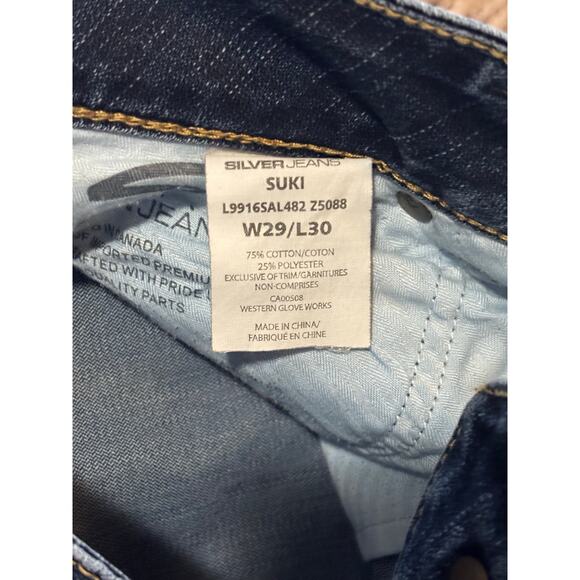 Silver Jeans Womens Size 29 x 30 Suki Blue Denim Mid Rise Stretch Bootcut - Picture 5 of 12